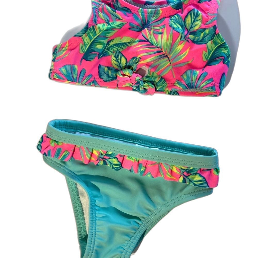 Wonder Nation Toddler Tropical Leaf Print Bikini Set 18M